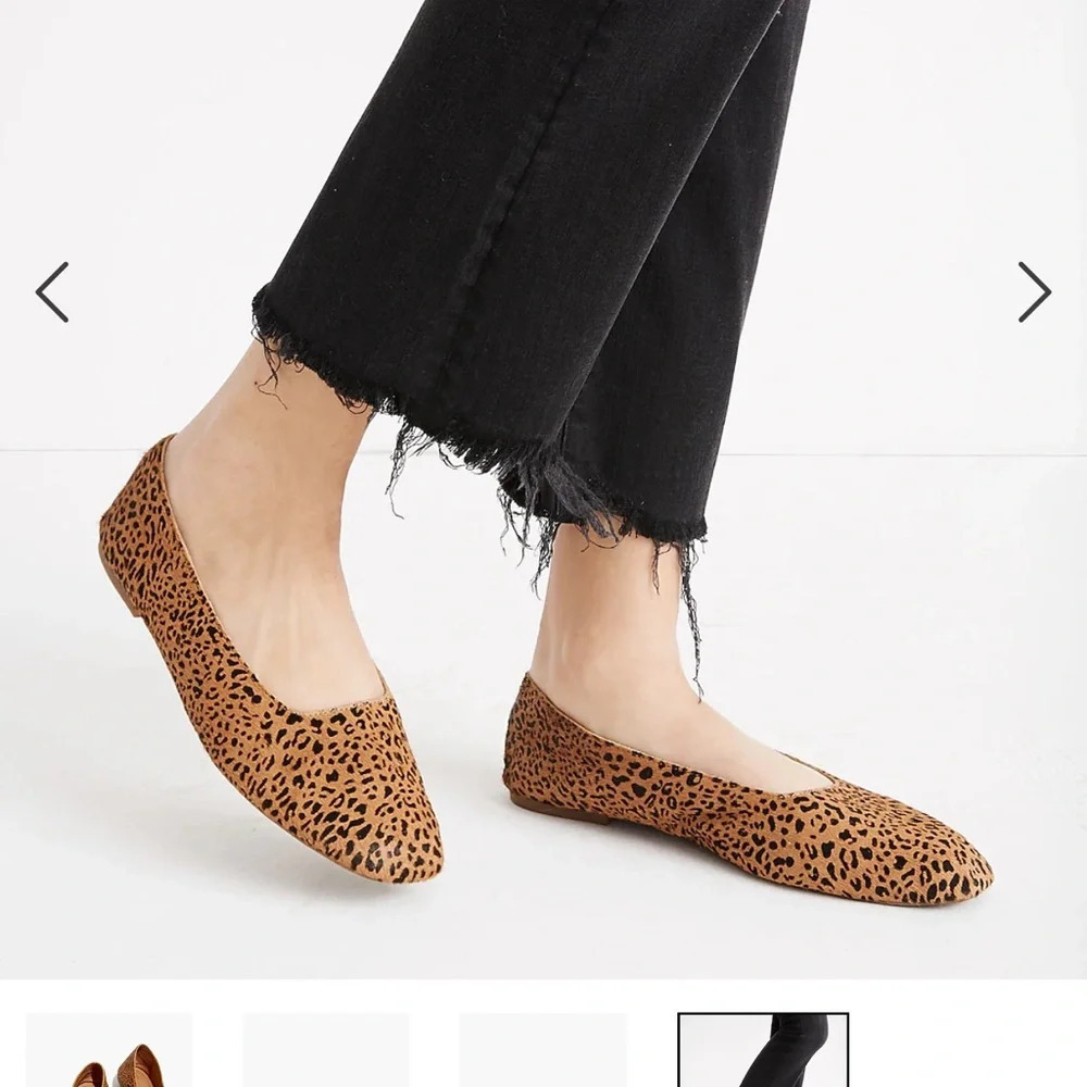 Madewell The Cory Flat calf hair Leopard Shoe Desert Dune Sz 9